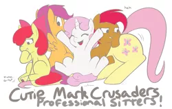 Size: 1099x700 | Tagged: safe, artist:redintravenous, derpibooru import, editor:rozyfly10, apple bloom, babs seed, fluttershy, scootaloo, sweetie belle, earth pony, pegasus, pony, unicorn, age difference, apple family member, cutie mark, cutie mark crusaders, eyes closed, eyes on the prize, face down ass up, faceful of ass, facesitting, female, filly, filly on mare, flutterseat, foalcon, grin, lesbian, lucky girl, mare, monochrome, open mouth, scrunchy face, sitting, sitting on, sitting on head, sitting on person, sitting on pony, smiling, smirk, stuck, wide eyes