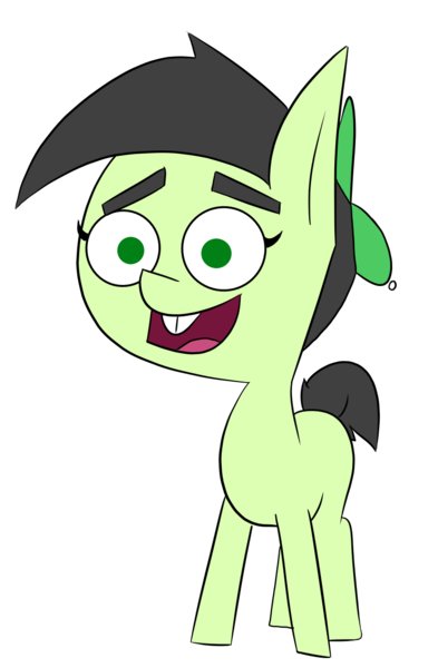 Size: 834x1273 | Tagged: safe, artist:happy harvey, derpibooru import, oc, oc:anonfilly, earth pony, pony, cursed image, drawn on phone, female, filly, hat, simple background, the fairly oddparents, timmy turner, transparent background