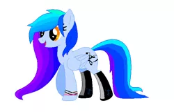 Size: 685x443 | Tagged: safe, artist:raspberrycream12, derpibooru import, oc, oc:music note, unofficial characters only, pegasus, pony, pegasus oc, simple background, solo, white background, wings