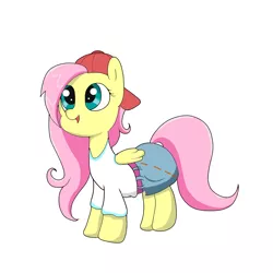 Size: 1800x1800 | Tagged: safe, artist:amateur-draw, derpibooru import, fluttershy, pegasus, pony, 90s grunge fluttershy, clothes, female, mare, simple background, skirt, solo
