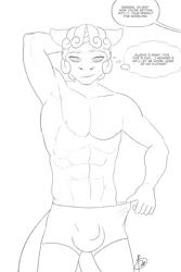 Size: 3000x4500 | Tagged: suggestive, artist:amaraburrger, derpibooru import, sweetie belle, anthro, unicorn, comic:my little download, abs, armpits, bare chest, bulges, clothes, crotch bulge, female to male, human to anthro, male, mooseknuckle, muscles, partial nudity, pecs, posing for photo, rule 63, silver bell, solo, solo male, topless, transformation, transgender transformation, underwear