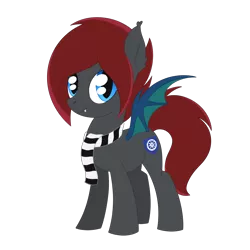 Size: 2048x2048 | Tagged: safe, artist:dyonys, derpibooru import, oc, oc:muhu, unofficial characters only, bat pony, pony, clothes, czech republic, female, mare, mascot, scarf, simple background, solo, transparent background