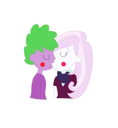 Size: 2250x2434 | Tagged: safe, derpibooru import, fleur-de-lis, spike, human, equestria girls, fleur-de-spike, human spike, humanized, kissing, shipping, spike gets all the crystal prep, spike gets all the equestria girls