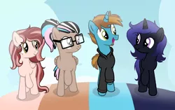 Size: 2223x1400 | Tagged: safe, artist:pizza lord, derpibooru import, oc, oc:chaoticboop, oc:drizzle dots, oc:flusk flurry, oc:zozer, all bottled up, base, best friends until the end of time, editing, parody, trace over