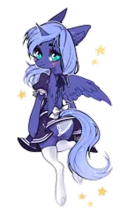 Size: 658x1143 | Tagged: suggestive, artist:kitten-in-the-jar, derpibooru import, princess luna, alicorn, pony, clothes, dress, female, frilly underwear, maid, mare, open-back dress, panties, simple background, skirt, socks, solo, solo female, transparent background, underwear, upskirt, white underwear