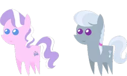 Size: 548x326 | Tagged: safe, artist:zacatron94, derpibooru import, edit, editor:slayerbvc, vector edit, diamond tiara, silver spoon, earth pony, pony, accessory-less edit, cropped, female, filly, missing accessory, pointy ponies, simple background, transparent background, vector