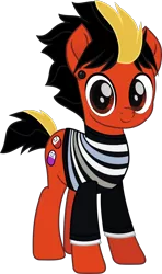 Size: 764x1291 | Tagged: safe, artist:lightningbolt, derpibooru import, ponified, earth pony, pony, .svg available, clothes, ear piercing, gauges, happy, jaime preciado, long sleeves, male, movie accurate, pierce the veil, piercing, shirt, simple background, smiling, solo, stallion, standing, svg, transparent background, vector