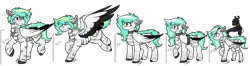 Size: 2172x572 | Tagged: safe, artist:rokosmith26, derpibooru import, oc, oc:rokosmith, oc:rulu, unofficial characters only, demon, pegasus, pony, angry, belly fluff, chest fluff, chin fluff, collar, colored wings, crying, duo, duo female, ear fluff, fangs, female, filly, floppy ears, fluffy, hair accessory, happy, heterochromia, horn, jewelry, long hair, long mane, mare, markings, multicolored wings, necklace, orb, pendant, sad, short hair, short mane, simple background, slave collar, spirit, spread wings, stand, tears of fear, tears of joy, tied up, transparent background, tribal marking, wing fluff, wings, younger