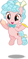 Size: 1907x3990 | Tagged: safe, artist:anime-equestria, derpibooru import, cozy glow, pegasus, pony, bow, bowtie, cozybetes, cute, female, filly, flying, freckles, hoof hold, notepad, pencil, simple background, solo, transparent background, vector, waiter
