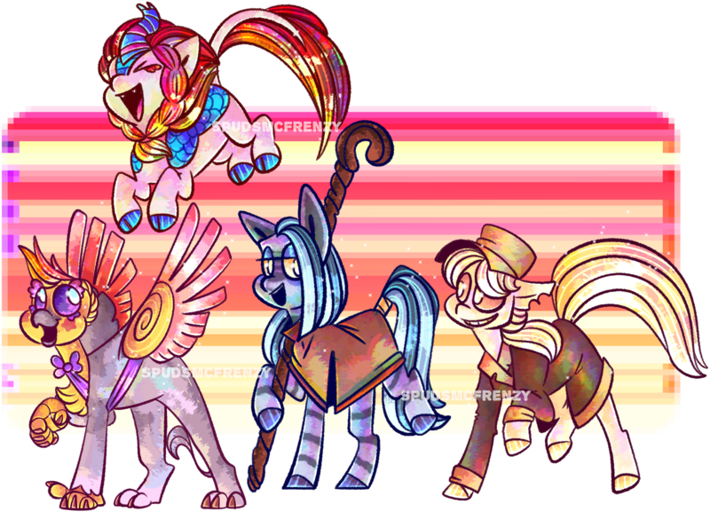 Size: 2015x1453 | Tagged: safe, artist:spudsmcfrenzy, derpibooru import, oc, unofficial characters only, gryphon, kirin, pony, female, mare, simple background, staff, transparent background