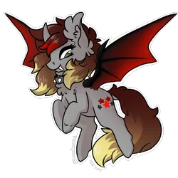 Size: 1000x1000 | Tagged: safe, artist:demon ascended, derpibooru import, oc, oc:ash, unofficial characters only, bat pony, pony, bat pony oc, bat wings, cutie mark, digital art, fangs, flying, horn, simple background, solo, spread wings, tail, transparent background, wings