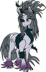 Size: 650x997 | Tagged: artist:theheroofharmony, black vine, clothes, corrupted, costume, derpibooru import, nightmare night costume, oc, oc:harmony (heilos), possessed, safe, simple background, solo, thorns, transparent background, tree of harmony, what if