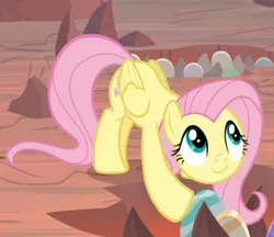 Size: 616x532 | Tagged: safe, derpibooru import, screencap, fluttershy, pegasus, pony, sweet and smoky, cropped, crouching, cute, egg, female, looking up, shyabetes, smiling, solo