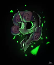 Size: 2500x3000 | Tagged: safe, artist:diskrt, derpibooru import, sweetie belle, pony, robot, robot pony, solo, sweetie bot