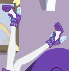 Size: 500x515 | Tagged: safe, derpibooru import, screencap, rarity, camping must-haves, equestria girls, equestria girls series, spoiler:eqg series (season 2), clothes, cropped, high heels, legs, pictures of legs, shoes