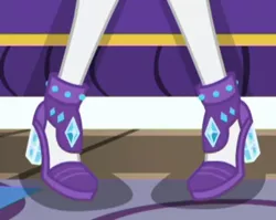 Size: 450x359 | Tagged: safe, derpibooru import, screencap, rarity, camping must-haves, equestria girls, equestria girls series, spoiler:eqg series (season 2), clothes, cropped, high heels, legs, pictures of legs, shoes