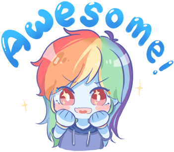Size: 351x307 | Tagged: safe, artist:yuan-rino, derpibooru import, rainbow dash, equestria girls, awesome, blush sticker, blushing, clothes, cute, dashabetes, eye sparkles, female, hoodie, open mouth, simple background, solo, transparent background, wingding eyes