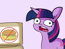 Size: 1984x1500 | Tagged: safe, artist:sir-teutonic-knight, artist:tjpones, derpibooru import, edit, twilight sparkle, pony, unicorn, burger, computer, faic, female, food, hay burger, looking at you, mare, meme, open mouth, reaction image, solo, twilight's computer, unicorn twilight, you monster