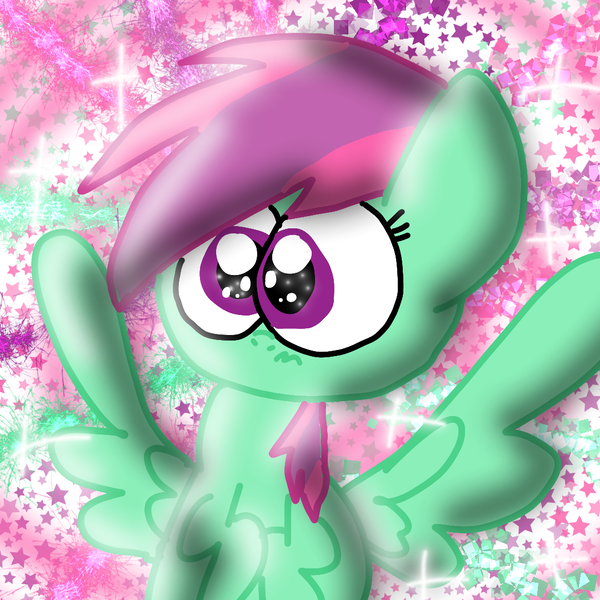 Size: 1080x1080 | Tagged: safe, artist:crossovercartoons, derpibooru import, banana bliss, pegasus, pony, abstract background, big eyes, cute, digital art, digital artwork, pleading, pleading eyes, solo