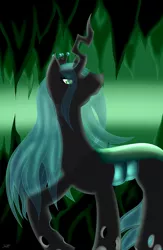 Size: 2496x3832 | Tagged: safe, artist:thebenalpha, derpibooru import, queen chrysalis, changeling, changeling queen, female, horn, solo, standing