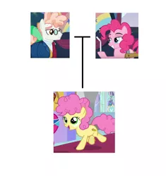 Size: 608x646 | Tagged: safe, derpibooru import, edit, edited screencap, screencap, fernando the straw, li'l cheese, pinkie pie, svengallop, earth pony, pony, the last problem, drinking straw, family tree, female, filly, implied adultery, male, mare, op is a duck, pure unfiltered evil, simple background, stallion, white background