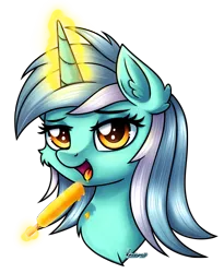 Size: 1437x1749 | Tagged: safe, artist:kruszyna25, derpibooru import, lyra heartstrings, unicorn, cheek fluff, dirty, dripping, ear fluff, eyelashes, food, ice cream, licking, looking at you, open mouth, popsicle, simple background, solo, tongue out, transparent background