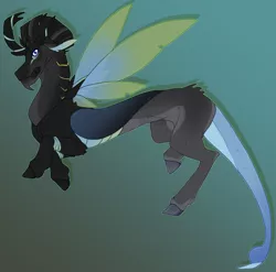 Size: 1535x1517 | Tagged: artist:seffiron, derpibooru import, hybrid, interspecies offspring, male, oc, oc:stinger, offspring, parent:discord, parent:queen chrysalis, parents:discolis, safe, solo