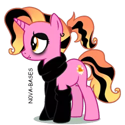 Size: 876x873 | Tagged: safe, artist:kazeblue, artist:nova-bases, derpibooru import, luster dawn, pony, unicorn, alternate hairstyle, black socks, clothes, dyed hair, dyed mane, ear piercing, earring, emo, eyeshadow, female, goth, jewelry, lip piercing, makeup, mare, mascara, piercing, scarf, simple background, socks, solo, transparent background