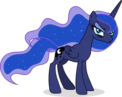 Size: 4783x3797 | Tagged: safe, artist:pumpkinpieforlife, derpibooru import, edit, editor:slayerbvc, princess luna, alicorn, pony, a royal problem, absurd resolution, accessory-less edit, angry, bags under eyes, barehoof, female, grumpy, mare, missing accessory, show accurate, simple background, solo, transparent background, vector