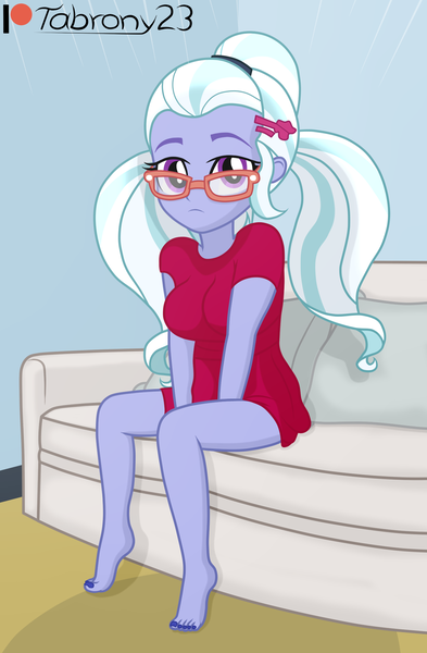 Size: 1364x2080 | Tagged: safe, artist:tabrony23, derpibooru import, sugarcoat, equestria girls, breasts, busty sugarcoat, clothes, commission, female, glasses, high res, image, looking at you, patreon, patreon logo, png, solo