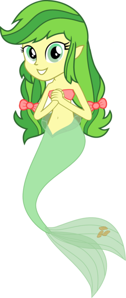 Size: 1200x2840 | Tagged: safe, artist:kaylathehedgehog, artist:vitalspark, derpibooru import, apple fritter, mermaid, equestria girls, apple family member, bare shoulders, belly button, equestria girls-ified, mermaidized, simple background, sleeveless, solo, species swap, strapless, transparent background, tube top