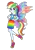 Size: 457x654 | Tagged: safe, artist:selenaede, artist:user15432, derpibooru import, rainbow dash, fairy, human, equestria girls, base used, clothes, colored wings, cutie mark, cutie mark on clothes, dress, element of loyalty, fairy wings, fairyized, gradient clothes, gradient wings, hands on hip, image, multicolored wings, png, ponied up, rainbow, rainbow dress, rainbow wings, shoes, simple background, sneakers, transparent background, wings