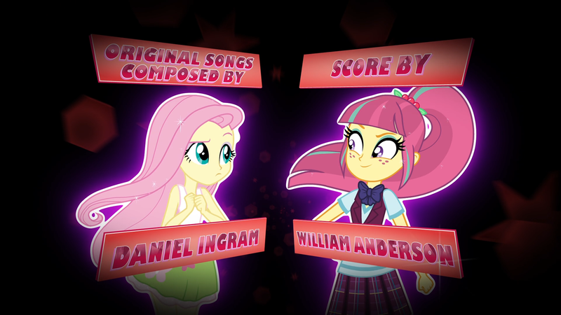 Size: 1920x1080 | Tagged: safe, derpibooru import, screencap, fluttershy, sour sweet, equestria girls, friendship games, credits, daniel ingram, female, opening credits, william anderson