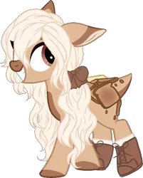 Size: 600x747 | Tagged: safe, artist:kryptidkitty, derpibooru import, oc, unofficial characters only, earth pony, pony, bow, bread, clothes, cute, female, food, hair bow, mare, shoes, simple background, solo, toast, transparent background