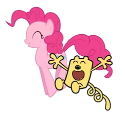 Size: 1047x957 | Tagged: safe, artist:almostfictional, derpibooru import, pinkie pie, crossover, simple background, transparent background, wow wow wubbzy, wubbzy