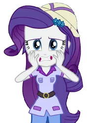 Size: 622x861 | Tagged: safe, artist:mrdankengine, derpibooru import, edit, edited screencap, screencap, vector edit, rarity, equestria girls, background removed, clothes, explorer outfit, hat, looking at you, not a vector, pith helmet, simple background, solo, transparent background, vector