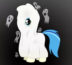 Size: 2358x2162 | Tagged: safe, artist:dyonys, derpibooru import, oc, oc:chatty pie, earth pony, ghost, pony, undead, bedsheet ghost, clothes, costume, halloween, holiday, male, nightmare night, solo, stallion