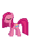 Size: 105x122 | Tagged: grimdark, derpibooru import, pinkie pie, animated, blood, desktop ponies, eyes closed, horror, pinkamena diane pie, pixel art, spooky, sprite, zalgo, zalgo edit, zalgo pie