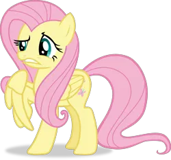 Size: 6785x6315 | Tagged: safe, artist:frownfactory, derpibooru import, fluttershy, pegasus, pony, it ain't easy being breezies, .svg available, disturbed, female, mare, raised hoof, simple background, solo, transparent background, vector, wings