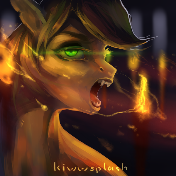 Size: 3000x3000 | Tagged: artist:kiwwsplash, bust, derpibooru import, fangs, glowing eyes, oc, open mouth, safe, signature, solo, unofficial characters only, vampire, vampony