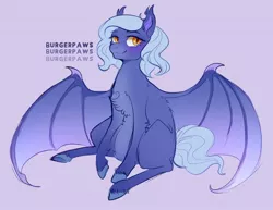 Size: 1478x1142 | Tagged: safe, artist:burgerpaws, artist:pumpkabooo, derpibooru import, princess luna, bat pony, pony, solo