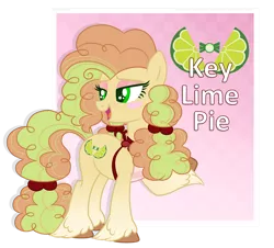 Size: 1280x1158 | Tagged: safe, artist:blazenly-obvious, artist:lazuli, derpibooru import, oc, oc:key lime pie, unofficial characters only, earth pony, pony, base used, blushing, earth pony oc, eyeshadow, female, freckles, hair tie, lidded eyes, makeup, offspring, parent:cheese sandwich, parent:pinkie pie, parents:cheesepie, simple background, solo, tail tie, transparent background, unshorn fetlocks