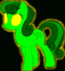 Size: 5020x5450 | Tagged: safe, artist:mellow91, artist:mundschenk85, derpibooru import, edit, vector edit, bon bon, sweetie drops, oc, oc:the supreme being, pony, absurd resolution, black background, female, glowing eyes, possessed, simple background, solo, vector, yellow eyes