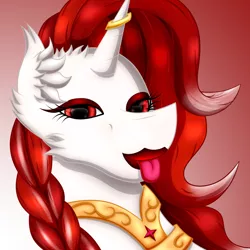 Size: 1160x1160 | Tagged: safe, artist:thebenalpha, derpibooru import, oc, oc:ryoku memori, alicorn, pony, alicorn oc, ear fluff, haircut, horn, horn jewelry, horn ring, jewelry, lighthouse, lipstick, makeup, male, necklace, ring, stallion, tongue out, wings