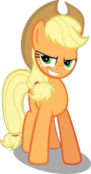 Size: 4286x8172 | Tagged: safe, artist:mrkat7214, derpibooru import, applejack, earth pony, pony, absurd resolution, applejack's hat, cowboy hat, evil grin, female, grin, hat, looking at you, mare, simple background, smiling, smirk, solo, transparent background, vector