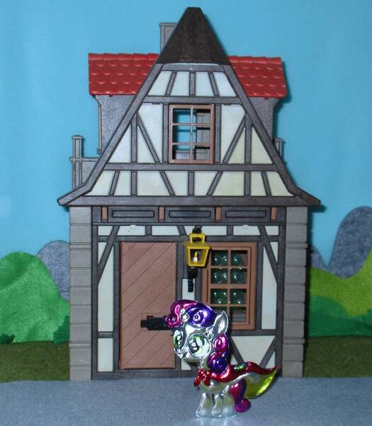 Size: 836x956 | Tagged: safe, alternate version, artist:malte279, derpibooru import, sweetie belle, pony, unicorn, craft, embossing, irl, metal foil, photo, playmobil, relief