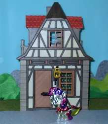 Size: 836x956 | Tagged: safe, alternate version, artist:malte279, derpibooru import, sweetie belle, pony, unicorn, craft, embossing, irl, metal foil, photo, playmobil, relief