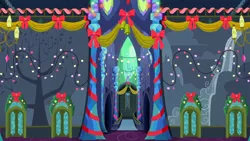 Size: 1280x720 | Tagged: safe, derpibooru import, a hearth's warming tail, architecture, background, liminal space, no pony, scenic ponyville, twilight's castle