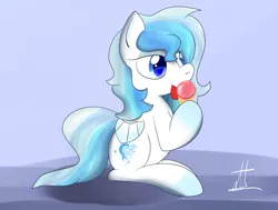 Size: 2200x1666 | Tagged: safe, artist:almaustral, derpibooru import, oc, oc:ice dreams, unofficial characters only, pegasus, pony, food, hoof hold, ice cream, ice cream cone, licking, pegasus oc, signature, solo, tongue out, wings