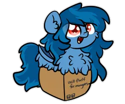 Size: 3250x2688 | Tagged: safe, artist:kimjoman, derpibooru import, oc, oc:tazzee, bat pony, pony, bat pony oc, bat wings, box, cute, fluffy, pony in a box, wings